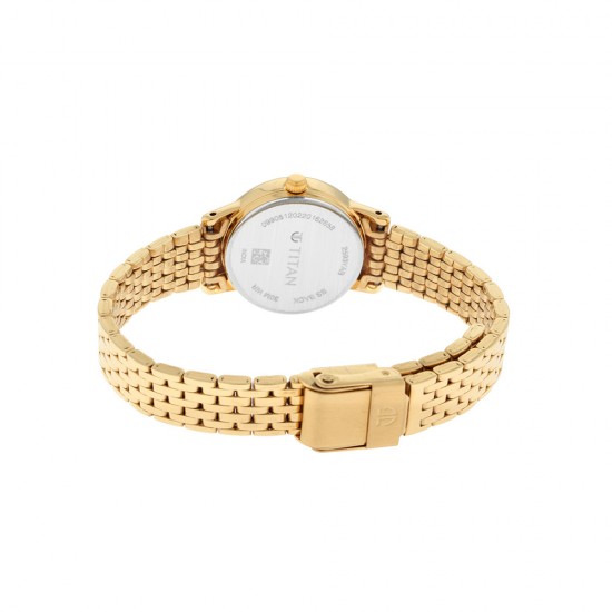 Titan Karishma 2593YM02 White Dial Metal Strap Quartz Women's Watch