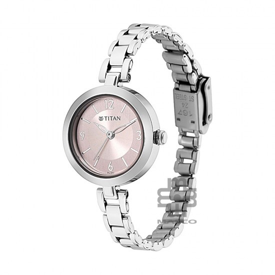 Titan Lagan 2598SM06 Pink Dial Metal Strap Quartz Women's Watch