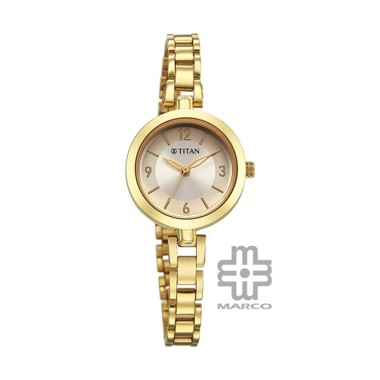 Titan Karishma 2598YM05 Gold Dial Stainless Steel Strap Quartz Women's Watch