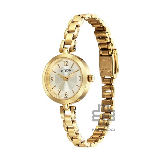 Titan Karishma 2598YM05 Gold Dial Stainless Steel Strap Quartz Women's Watch