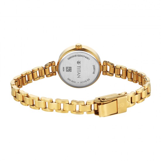 Titan Karishma 2598YM05 Gold Dial Stainless Steel Strap Quartz Women's Watch