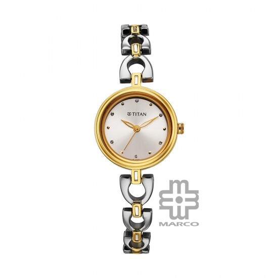 Titan Quartz 2601BM01 Silver Dial Stainless Steel Strap Women Watch