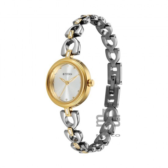 Titan Quartz 2601BM01 Silver Dial Stainless Steel Strap Women Watch