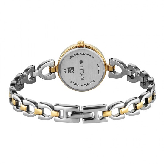 Titan Quartz 2601BM01 Silver Dial Stainless Steel Strap Women Watch