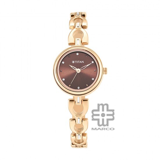 Titan Lagan 2601WM04 Brown Dial Metal Strap Quartz Women's Watch