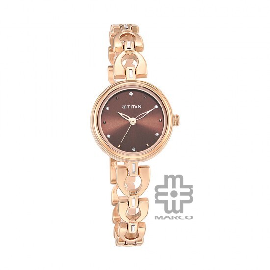 Titan Lagan 2601WM04 Brown Dial Metal Strap Quartz Women's Watch