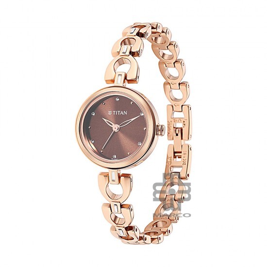 Titan Lagan 2601WM04 Brown Dial Metal Strap Quartz Women's Watch