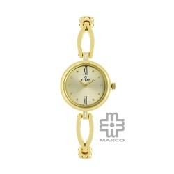 Titan Quartz 2601YM01 Champagne Dial Metal Strap Quartz Women's Watch