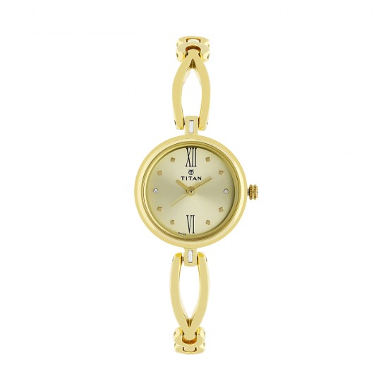 Titan Quartz 2601YM01 Champagne Dial Metal Strap Quartz Women's Watch Titan Quartz 2601YM01 Champagne Dial Metal Strap Quartz Women's Watch