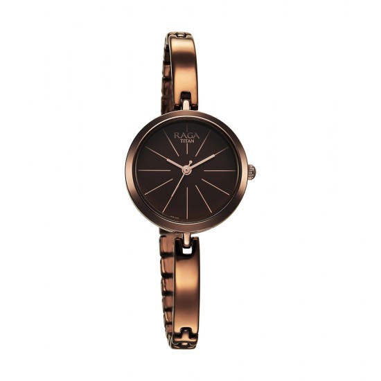Titan Raga Viva 2606QM03 Brown Dial Metal Strap Quartz Women's Watch