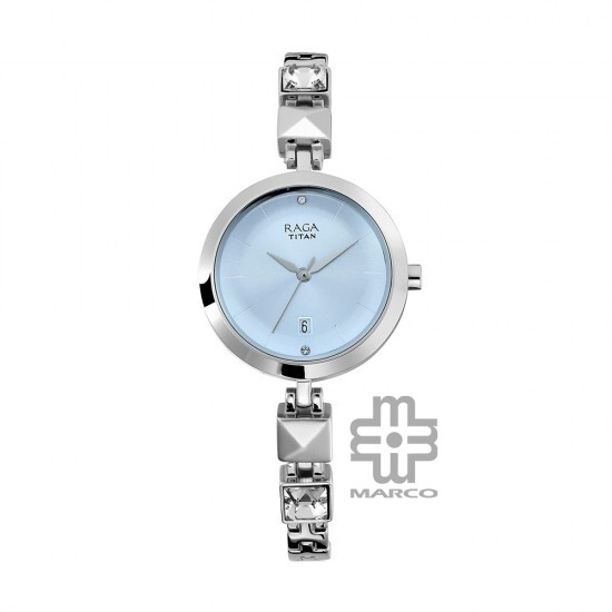 Titan Raga Viva 2606SM01 Blue Dial Metal Strap Quartz Women's Watch