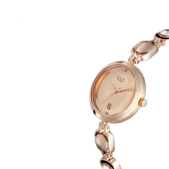 Titan Raga Viva 2606WM02 Rose Gold Dial Metal Strap Quartz Women's Watch Titan Raga Viva 2606WM02 Rose Gold Dial Metal Strap Quartz Women's Watch