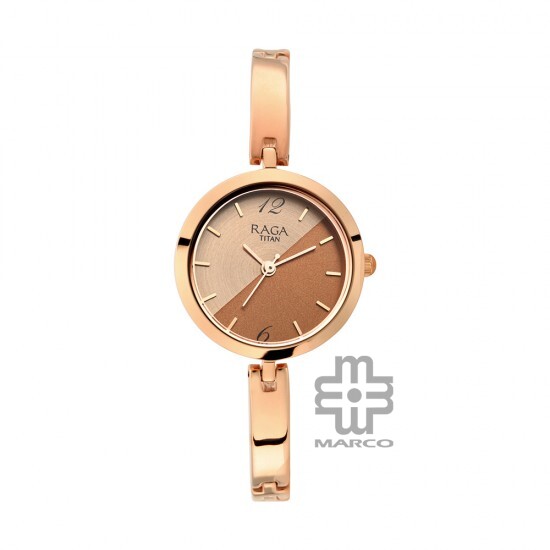 Titan Raga Viva 2606WM07 Rose Gold Dial Metal Strap Quartz Women's Watch
