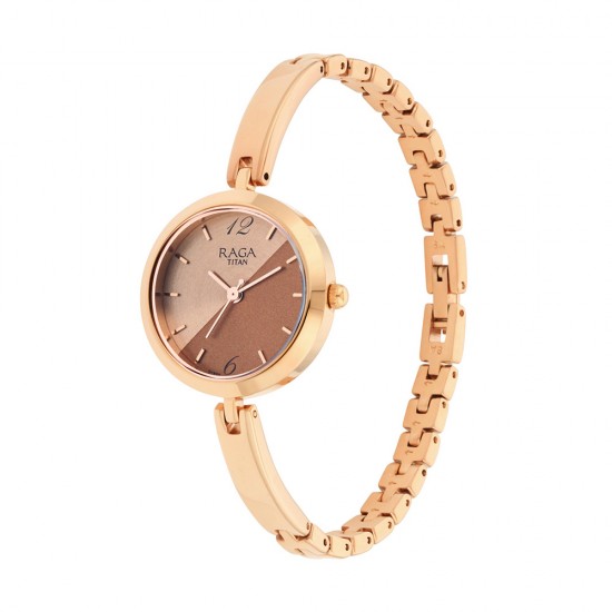 Titan Raga Viva 2606WM07 Rose Gold Dial Metal Strap Quartz Women's Watch
