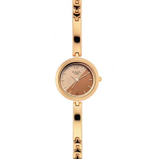 Titan Raga Viva 2606WM07 Rose Gold Dial Metal Strap Quartz Women's Watch