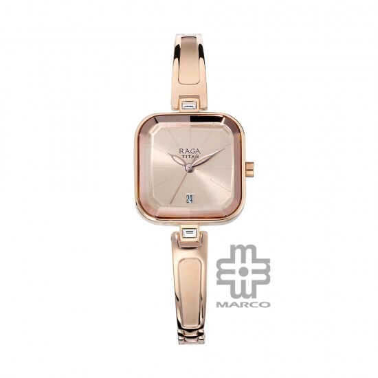 Titan Raga Viva 2607WM01 Rose Gold Dial Metal Strap Quartz Women's Watch