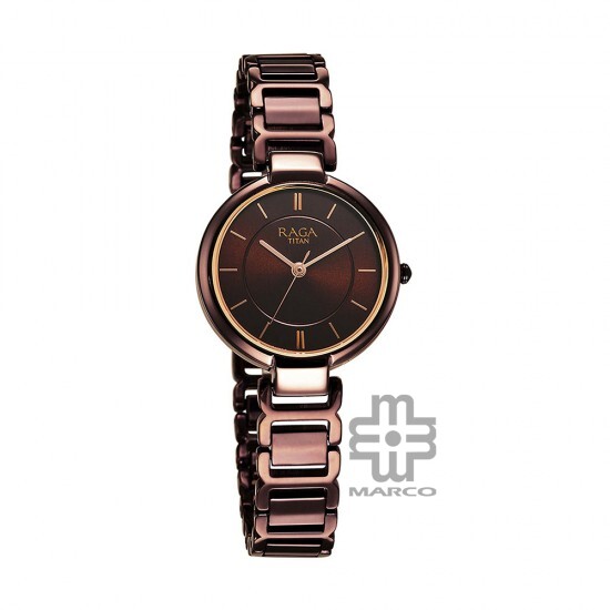 Titan Raga Women's Allure 2608QM02 Brown Dial with Metal Strap Women's Watch