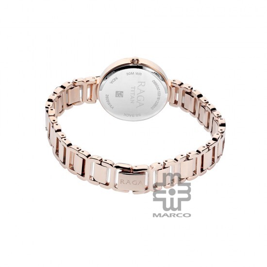 Titan Raga 2608WM01 Sundial Gold Metal Strap Quartz Women's Watch