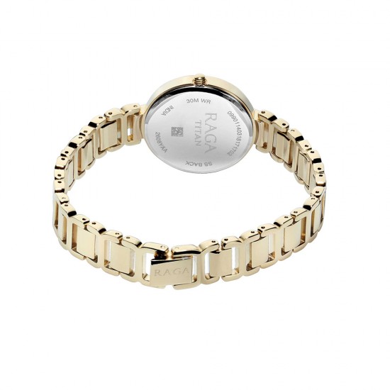 Titan Raga 2608YM01 Viva Champagne Dial Metal Strap Quartz Women's Watch Titan Raga 2608YM01 Viva Champagne Dial Metal Strap Quartz Women's Watch