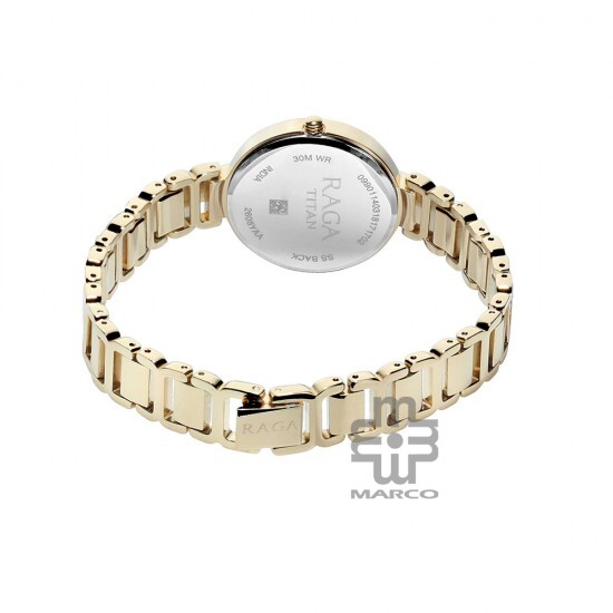 Titan Raga 2608YM01 Viva Champagne Dial Metal Strap Quartz Women's Watch