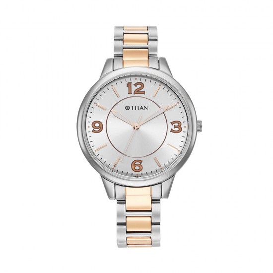 Titan Trendsetters 2617KM01 Silver White Dial Stainless Steel Strap Quartz Women's Watch Titan Trendsetters 2617KM01 Silver White Dial Stainless Steel Strap Quartz Women's Watch