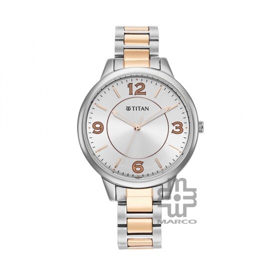 Titan Trendsetters 2617KM01 Silver White Dial Stainless Steel Strap Quartz Women's Watch