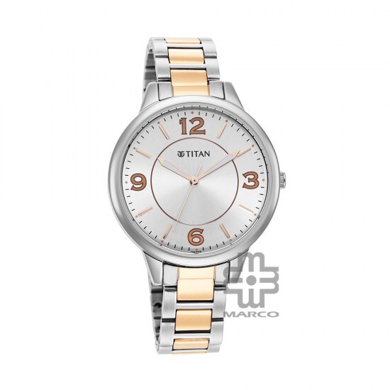 Titan Trendsetters 2617KM01 Silver White Dial Stainless Steel Strap Quartz Women's Watch