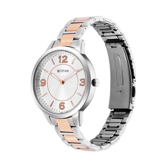 Titan Trendsetters 2617KM01 Silver White Dial Stainless Steel Strap Quartz Women's Watch Titan Trendsetters 2617KM01 Silver White Dial Stainless Steel Strap Quartz Women's Watch