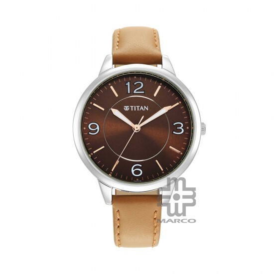 Titan Trendsetters 2617SL03 Brown Dial Leather Strap Quartz Women's Watch