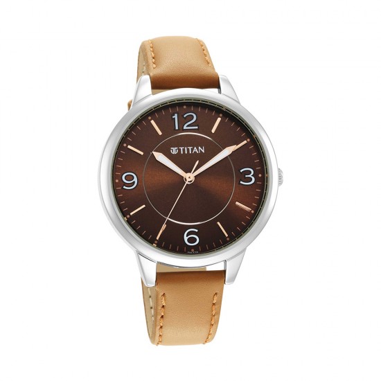 Titan Trendsetters 2617SL03 Brown Dial Leather Strap Quartz Women's Watch Titan Trendsetters 2617SL03 Brown Dial Leather Strap Quartz Women's Watch