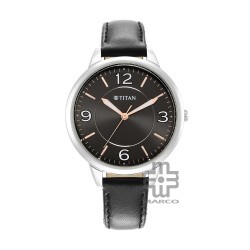 Titan Trendsetters 2617SL04 Anthracite Dial Leather Strap Quartz Women's Watch