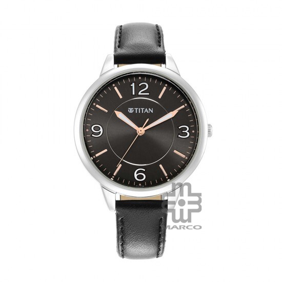 Titan Trendsetters 2617SL04 Anthracite Dial Leather Strap Quartz Women's Watch