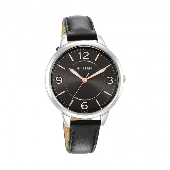 Titan Trendsetters 2617SL04 Anthracite Dial Leather Strap Quartz Women's Watch Titan Trendsetters 2617SL04 Anthracite Dial Leather Strap Quartz Women's Watch