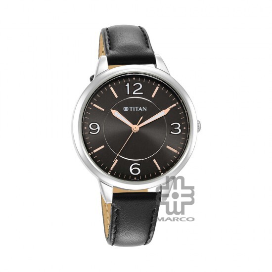 Titan Trendsetters 2617SL04 Anthracite Dial Leather Strap Quartz Women's Watch
