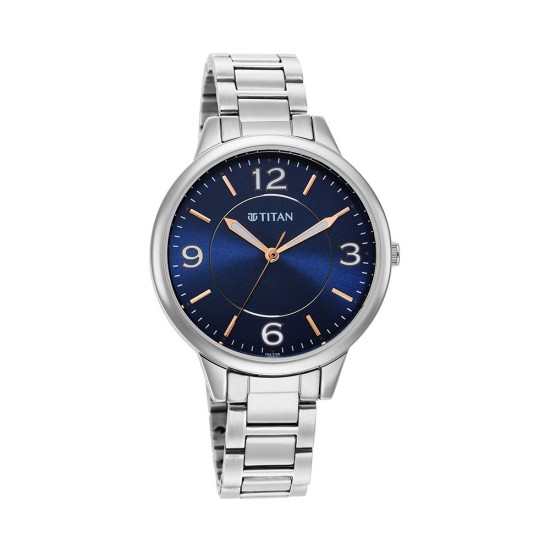 Titan Trendsetters 2617SM03 Blue Dial Stainless Steel Strap Quartz Women's Watch Titan Trendsetters 2617SM03 Blue Dial Stainless Steel Strap Quartz Women's Watch