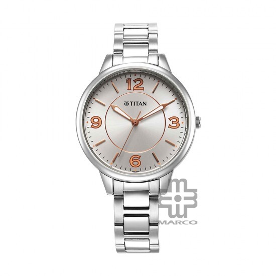 Titan Urban 2617SM07 Silver White Dial Metal Strap Quartz Women's Watch