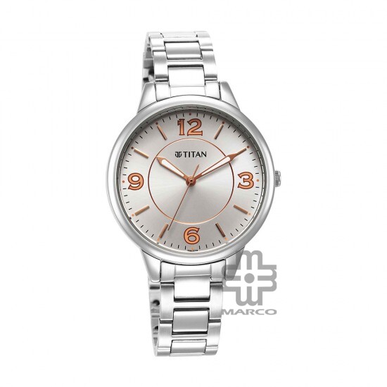 Titan Urban 2617SM07 Silver White Dial Metal Strap Quartz Women's Watch