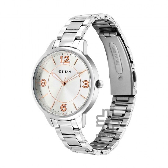 Titan Urban 2617SM07 Silver White Dial Metal Strap Quartz Women's Watch