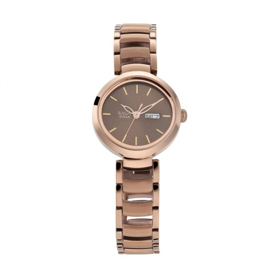 Titan Raga 2620QM01 Viva Brown Dial Metal Strap Quartz Women's Watch Titan Raga 2620QM01 Viva Brown Dial Metal Strap Quartz Women's Watch