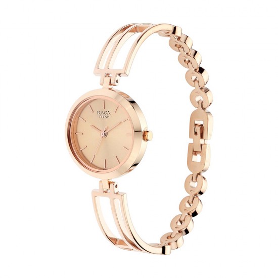 Titan Raga Viva 2622WM01 Rose Gold Dial Metal Strap Quartz Women's Watch