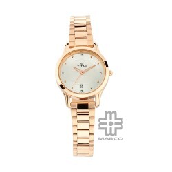 Titan Quartz 2628WM01 Silver Dial Stainless Steel Strap Women's Watch