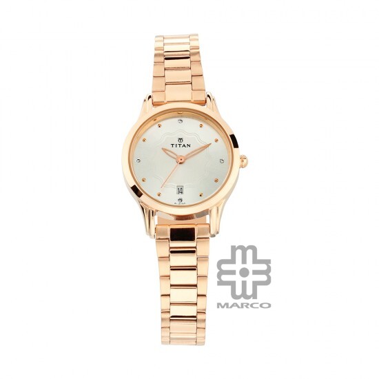 Titan Quartz 2628WM01 Silver Dial Stainless Steel Strap Women's Watch