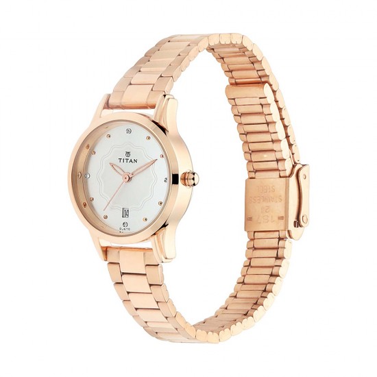 Titan Quartz 2628WM01 Silver Dial Stainless Steel Strap Women's Watch Titan Quartz 2628WM01 Silver Dial Stainless Steel Strap Women's Watch