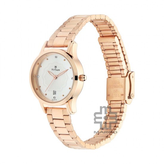 Titan Quartz 2628WM01 Silver Dial Stainless Steel Strap Women's Watch