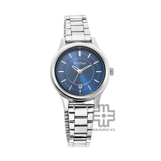 Titan Quartz 2638SM01 Blue Dial Stainless Steel Strap Women's Watch