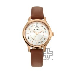 Titan Quartz 2638WL01 Silver Dial Leather Strap Women's Watch