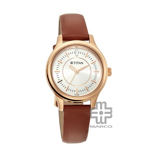 Titan Quartz 2638WL01 Silver Dial Leather Strap Women's Watch