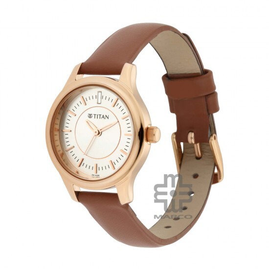 Titan Quartz 2638WL01 Silver Dial Leather Strap Women's Watch