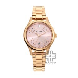 Titan Quartz 2638WM01 Rose Gold Dial Stainless Steel Strap Women's Watch