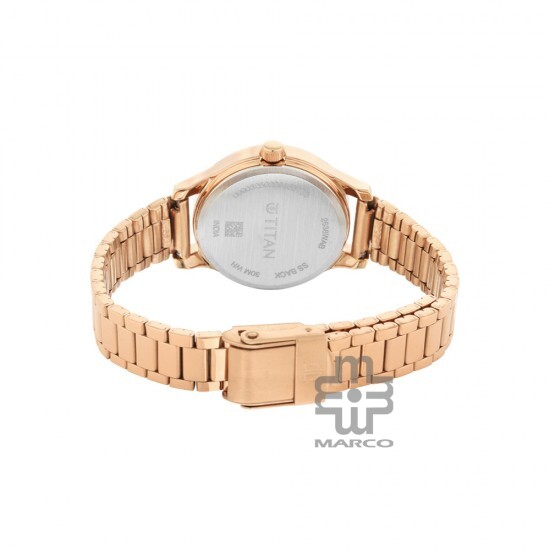 Titan Quartz 2638WM01 Rose Gold Dial Stainless Steel Strap Women's Watch